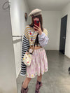 YANYAN KNITS woven plaid pleated skirt YYK-YYW24-0272-ZS purple